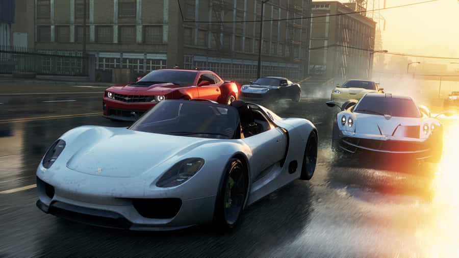 Porsche 911 Spyder Car Formation Nfs Wallpaper