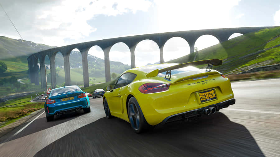 Porsche Behind Bmw Forza Horizon 4 Hd Wallpaper