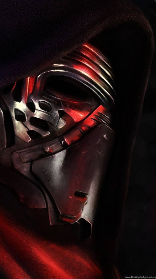 Portrait Of Kylo Ren From Star Wars Cell Phone Wallpaper