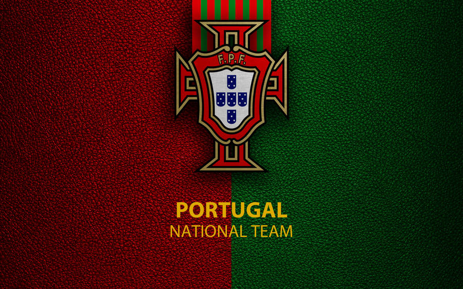 Portugal National Football Team Logo In Leather Wallpaper