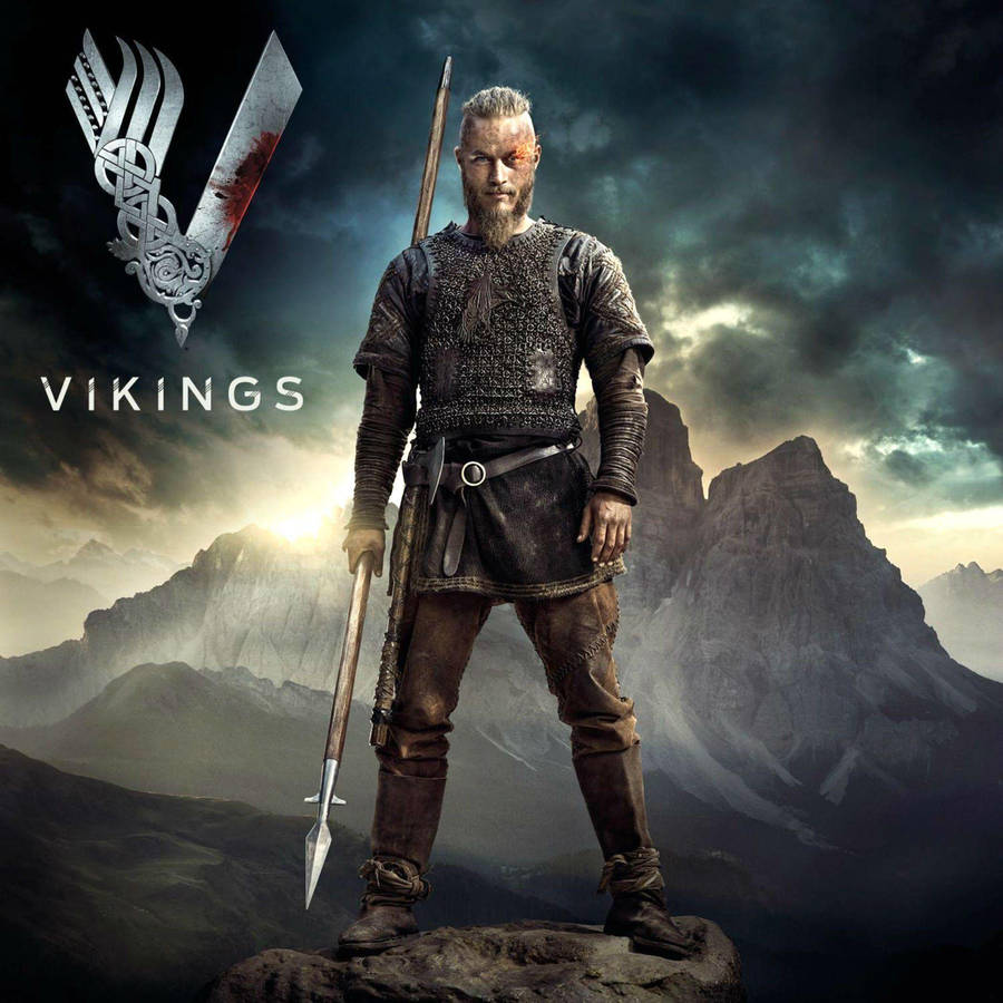 Poster Of Ragnar Lothbrok For Vikings Wallpaper