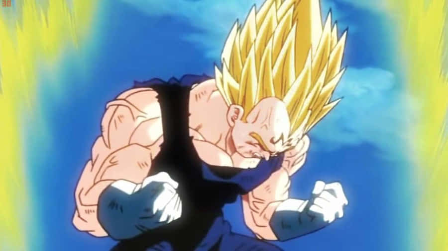 Powering Up Majin Vegeta Smile Wallpaper