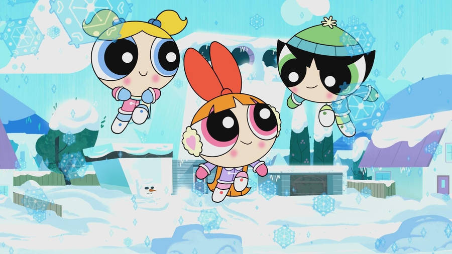 Powerpuff Girls Snowy Day Wallpaper