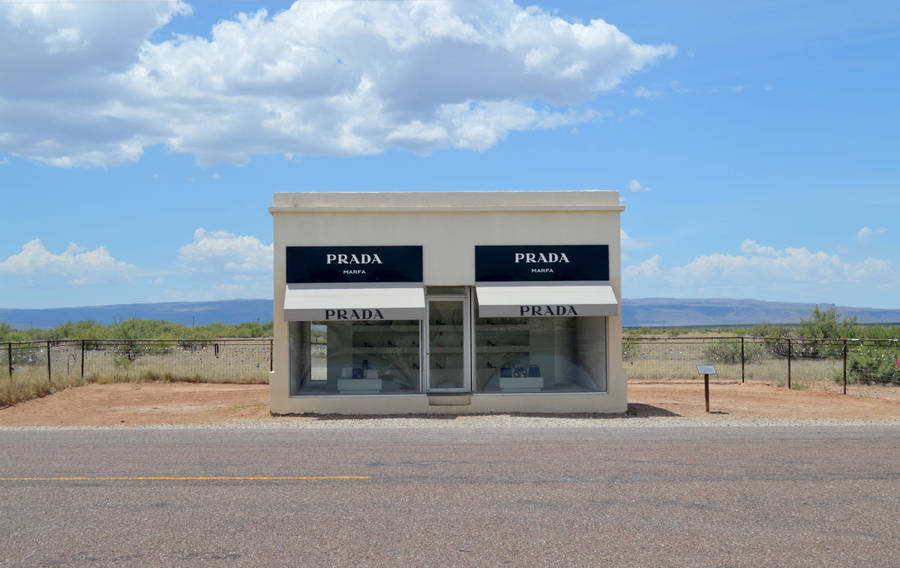 Prada Marfa Cloudy Sky Wallpaper