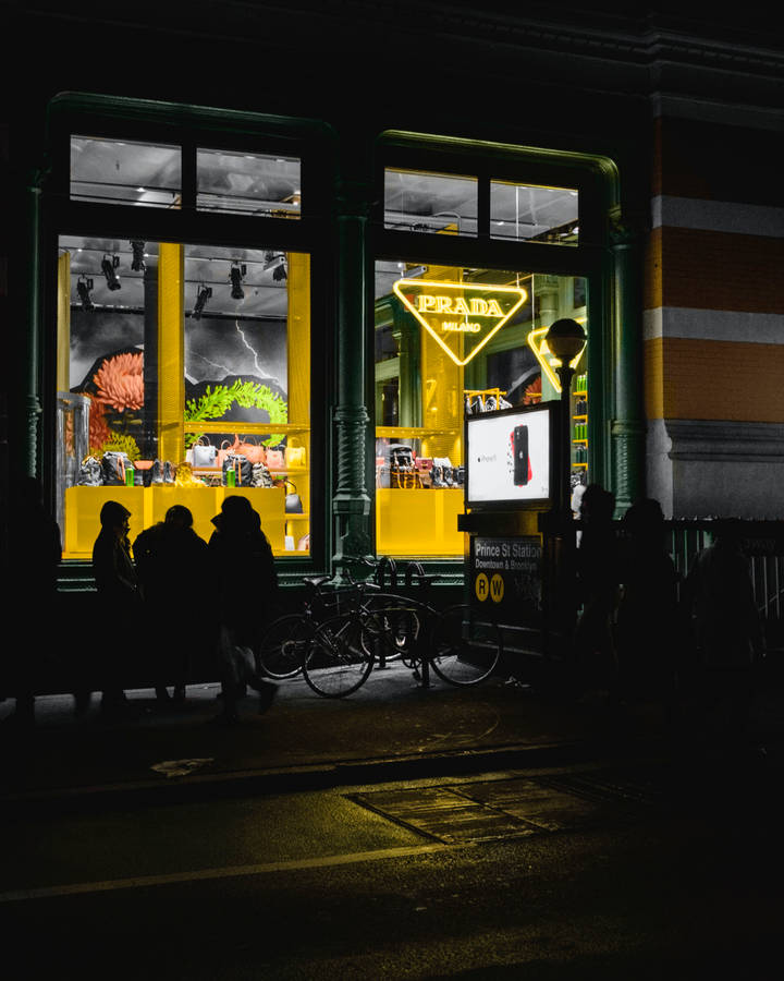 Prada Store At Night Wallpaper
