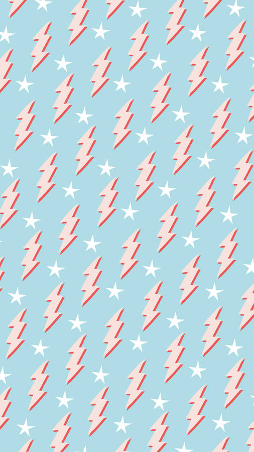Preppy Lightning Bolt Pattern Wallpaper