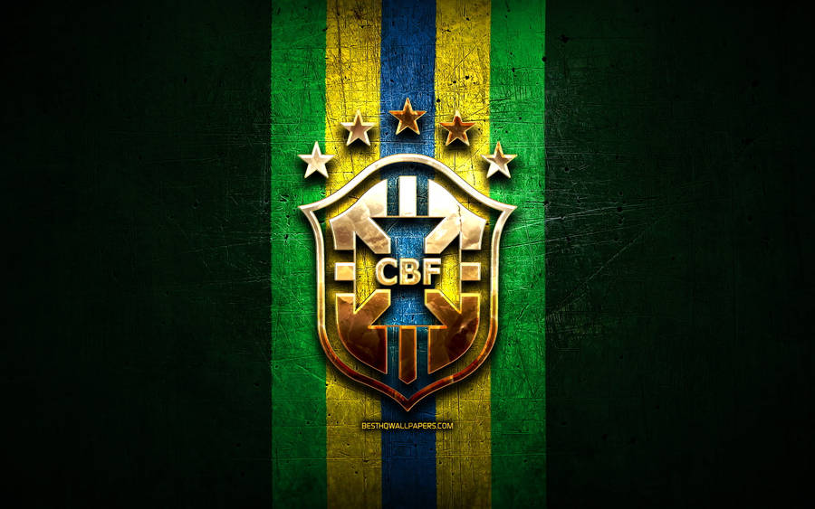 Prestigious Brazilian Football Team Logo In Metallic Design Wallpaper