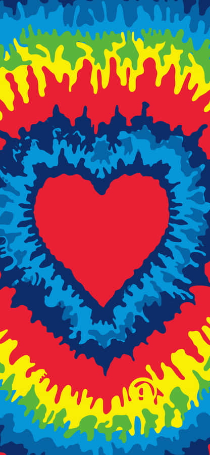 Pretty Tie Dye Heart Shaped Wallpaper