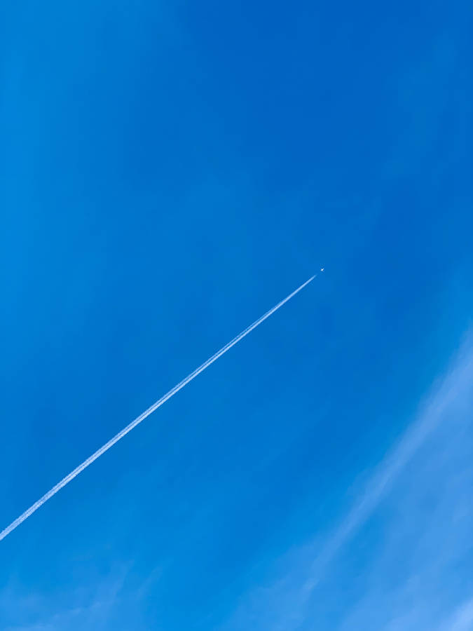 Preview Wallpaper Airplane, Sky, Minimalism, Airplane Track Wallpaper