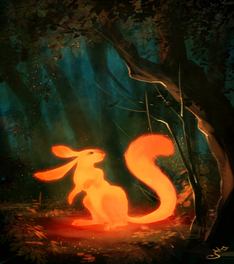 Preview Wallpaper Animal, Art, Orange, Fabulous Wallpaper