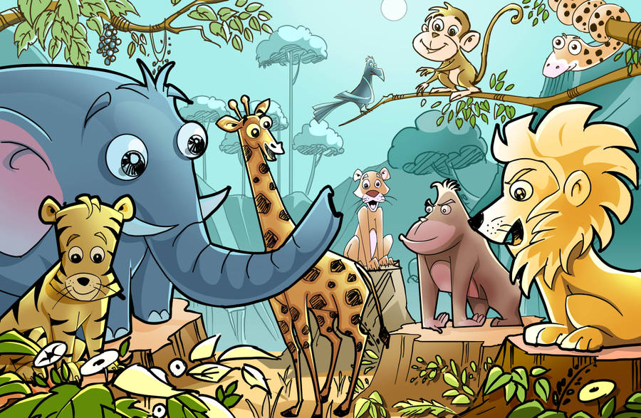 Preview Wallpaper Animals, Cartoon, Drawing Wallpaper