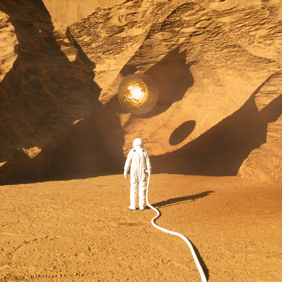 Preview Wallpaper Astronaut, Ball, Rock, 3d, Art Wallpaper