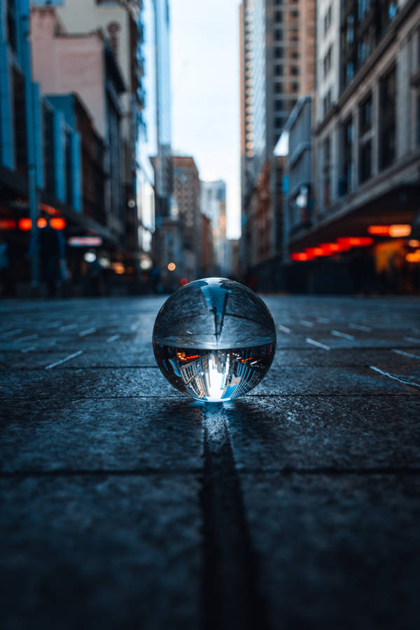 Preview Wallpaper Crystal Ball, Ball, Sphere, Reflection, City Wallpaper