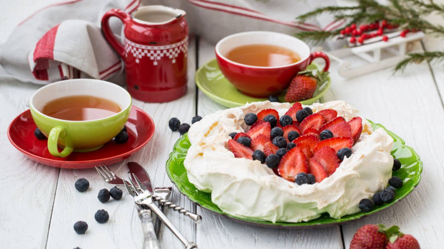 Preview Wallpaper Food, Apples, Tea, Dessert, Blueberry, Drinks Wallpaper