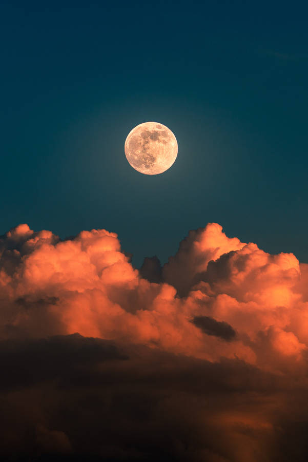 Preview Wallpaper Moon, Full Moon, Clouds, Sky Wallpaper