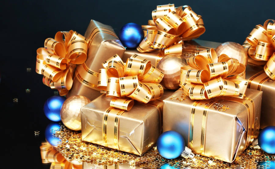 Preview Wallpaper New Year, Gifts, Many, Christmas Decorations, Confetti Wallpaper