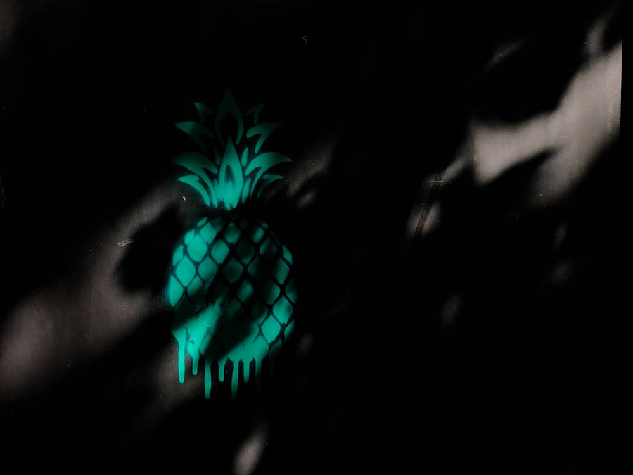 Preview Wallpaper Pineapple, Graffiti, Shadow, Dark, Wall Wallpaper