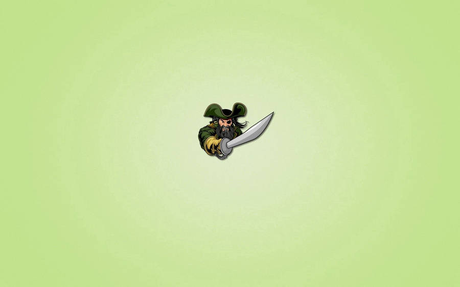 Preview Wallpaper Pirate, Light Green Background, Sword, One-eyed, Beard, Minimalism Wallpaper