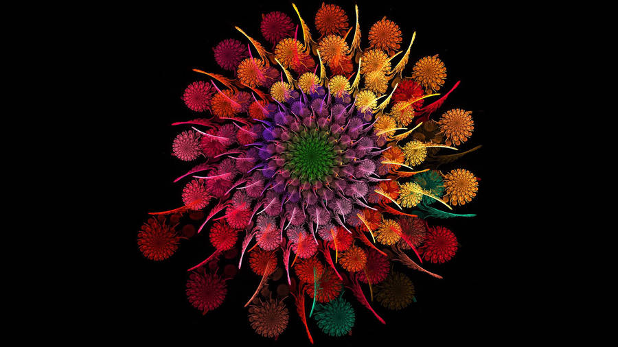 Preview Wallpaper Rainbow, Flower, Spiral, Fractal Wallpaper