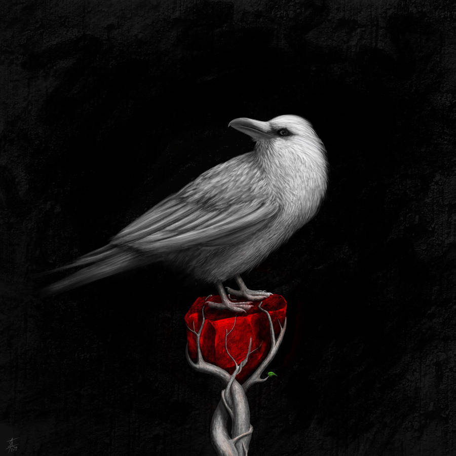 Preview Wallpaper Raven, Bird, Art, Stone, Branch Wallpaper