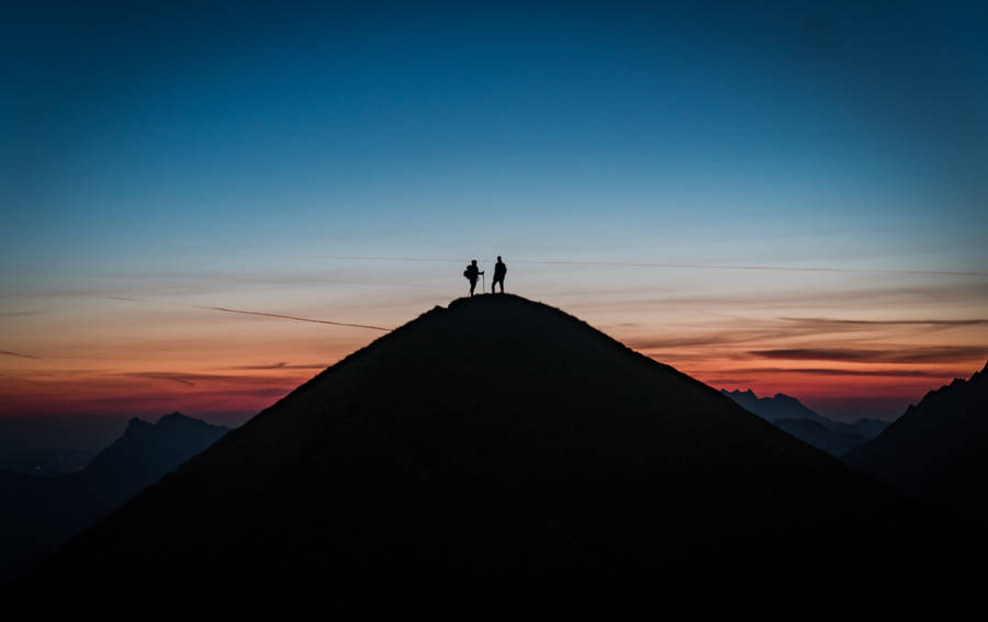 Preview Wallpaper Silhouette, Travel, Hill, Sunset, Sky Wallpaper