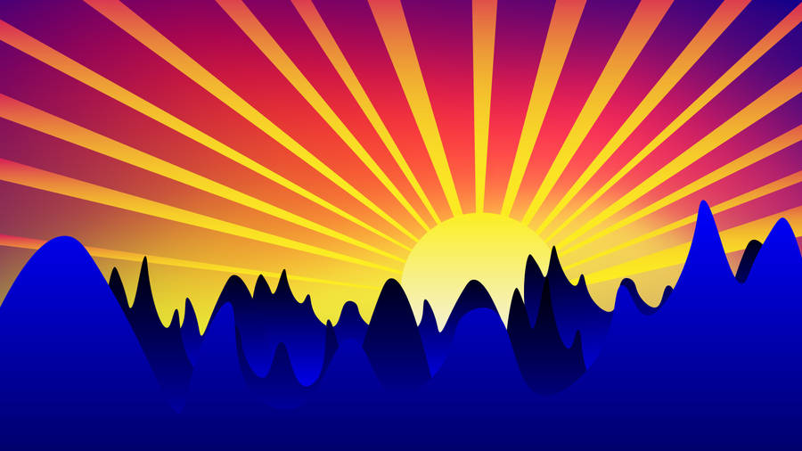 Preview Wallpaper Sunrise, Art, Mountains, Vector Wallpaper