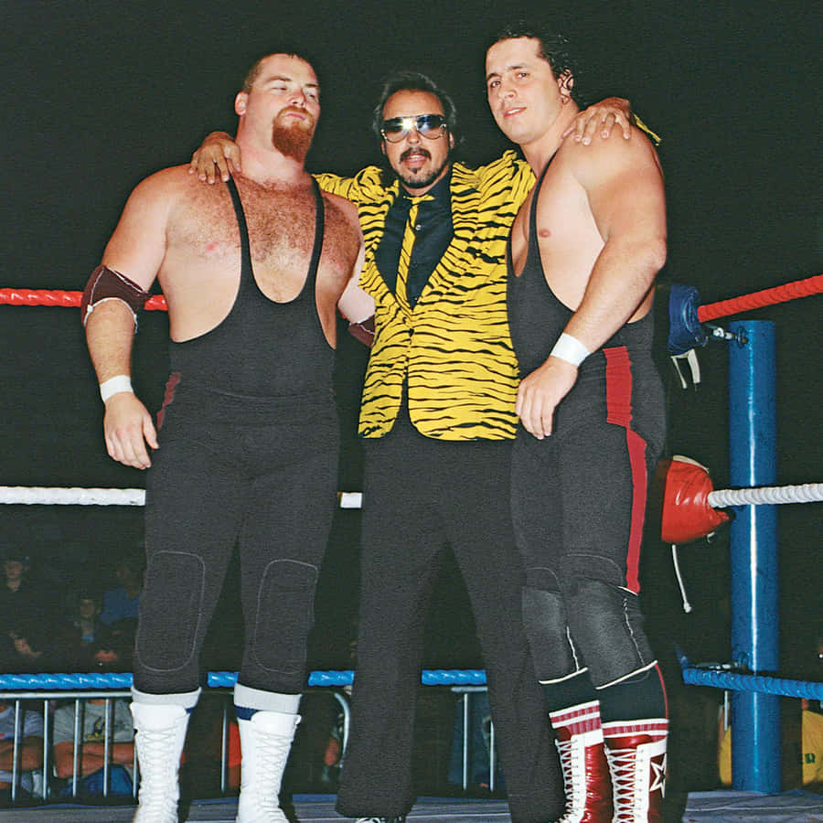 Pro Wrestling Legend Jim Neidhart Posing In A Suit Wallpaper