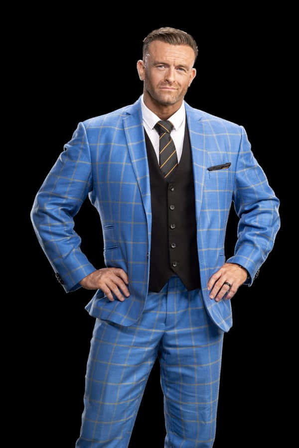 Professional Wrestlerin Blue Plaid Suit Wallpaper