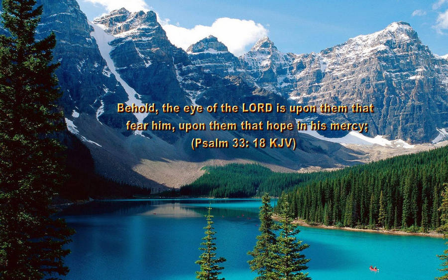 Psalm 33:18 Bible Verse Laptop Wallpaper