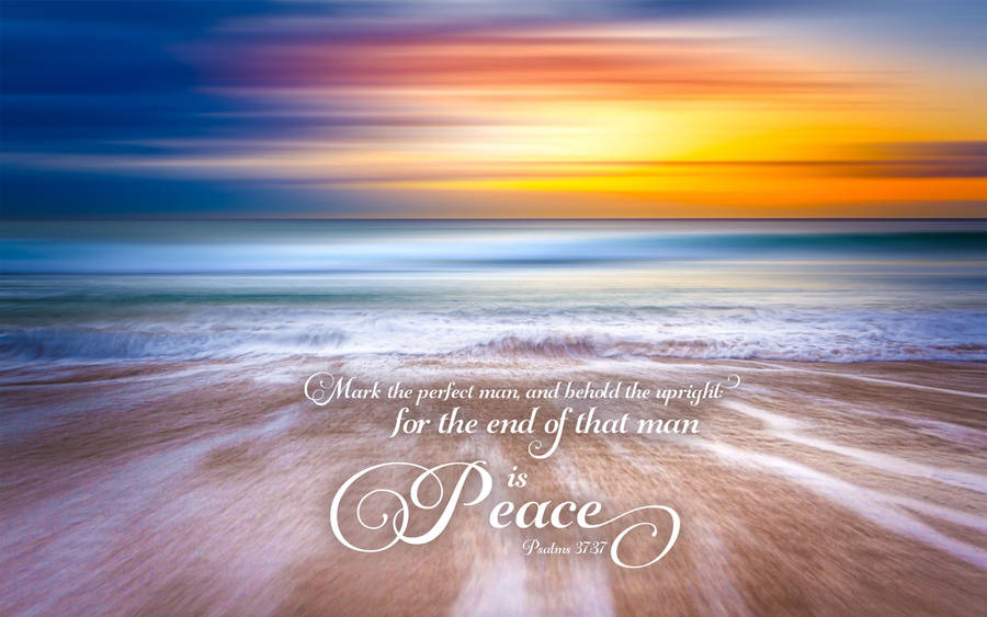 Psalms 37:37 Bible Verse Laptop Wallpaper