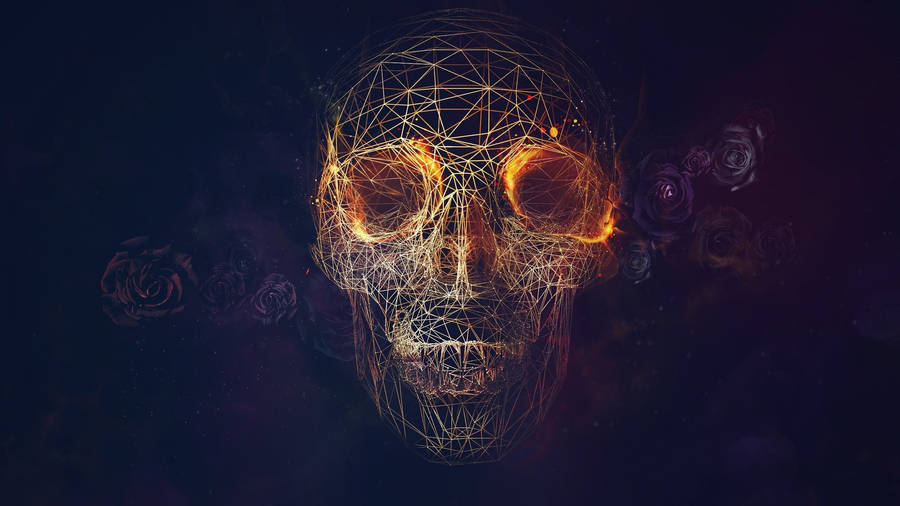Psychedelic Geometric Skull Wallpaper