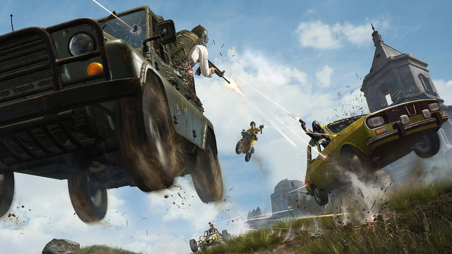 Pubg Full Screen Car Shooting Wallpaper