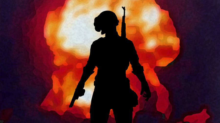 Pubg Full Screen Fire Silhouette Wallpaper
