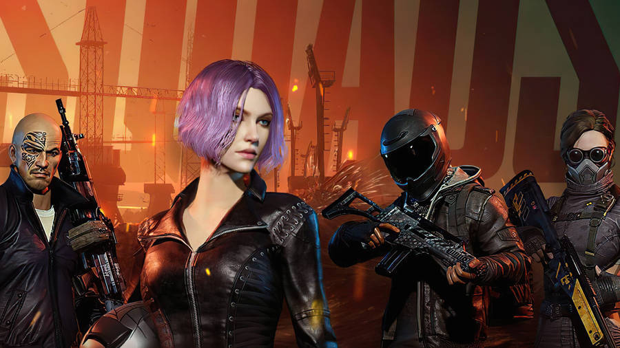 Pubg Squad Cool Girl With Backups Wallpaper