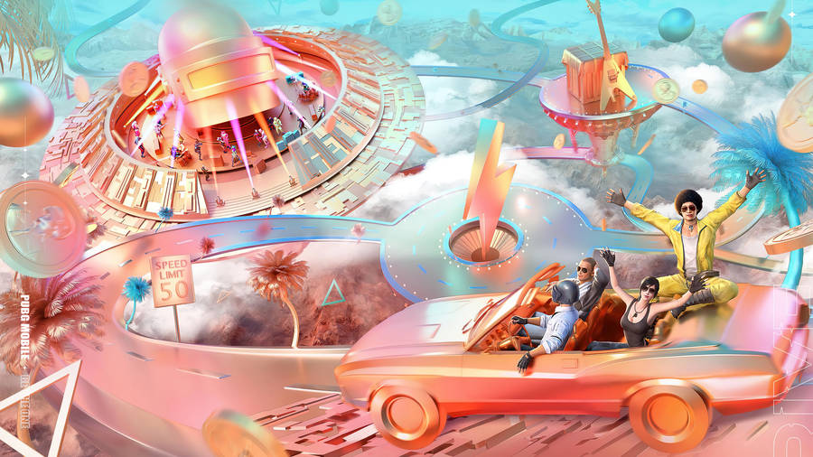 Pubg Squad Futuristic Road Trip Fanart Wallpaper