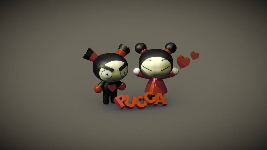 Pucca And Garu 3d Model Wallpaper