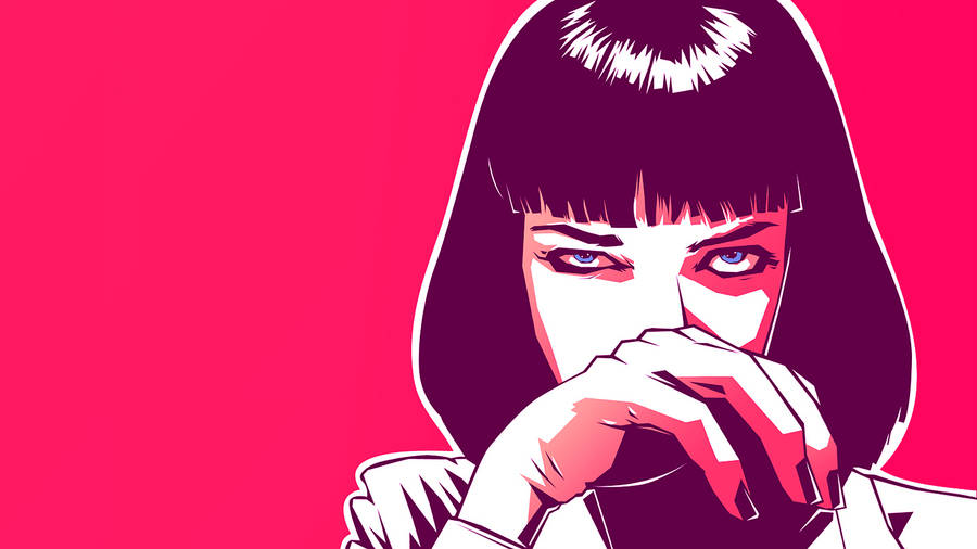 Pulp Fiction Mia Wallace Aesthetic Artwork Wallpaper