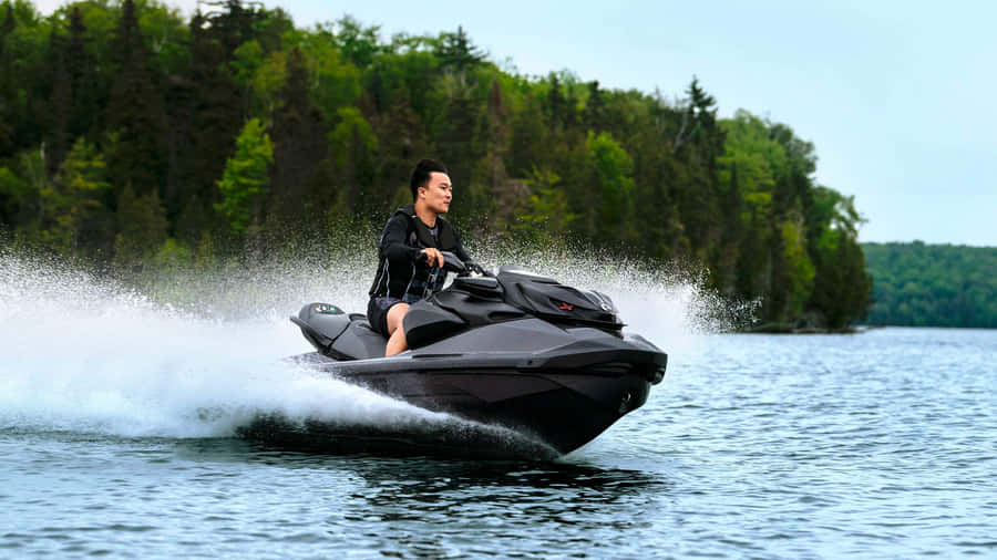 Pure Black Jet Ski Wallpaper