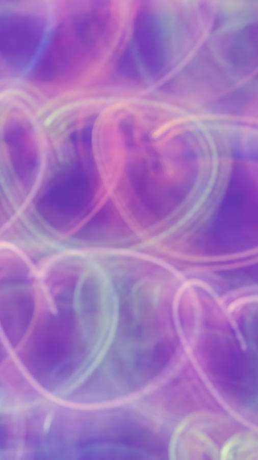 Purple Baddie Psychedelic Neon Heart Wallpaper
