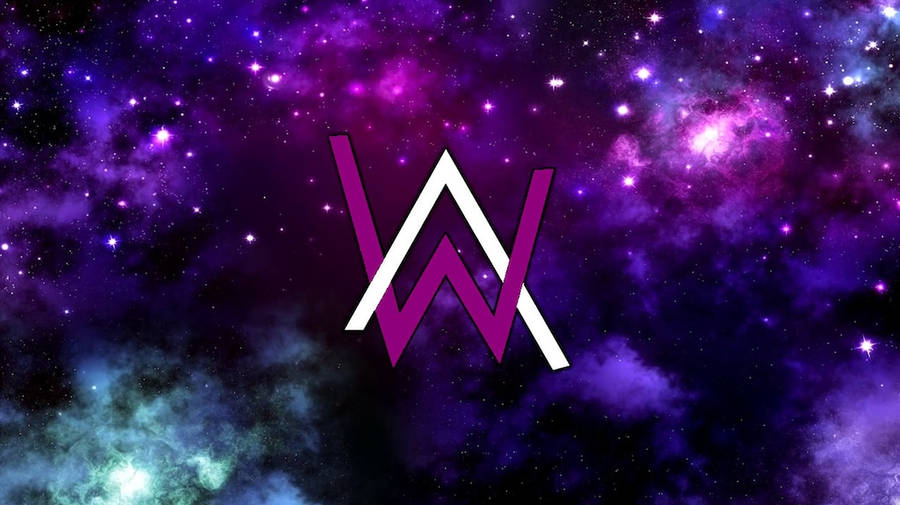 Purple Gradient Alan Walker Emblem Wallpaper