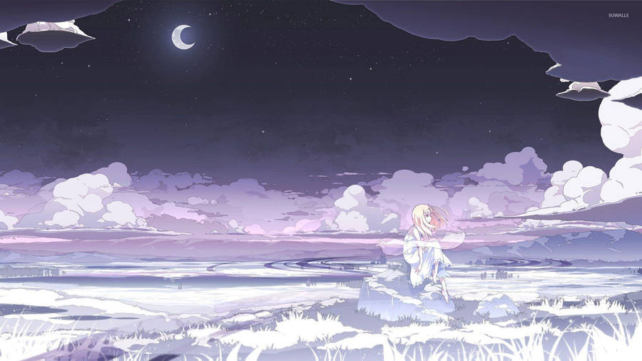 Purple Night Sky Nightcore Wallpaper