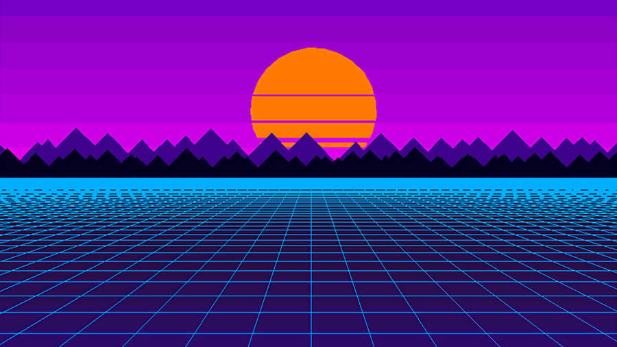 Purple Outrun Game Art Wallpaper