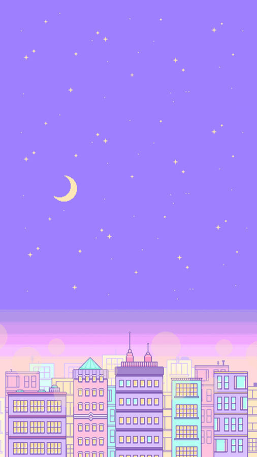 Purple Pastel Aesthetic Pixel Art Wallpaper