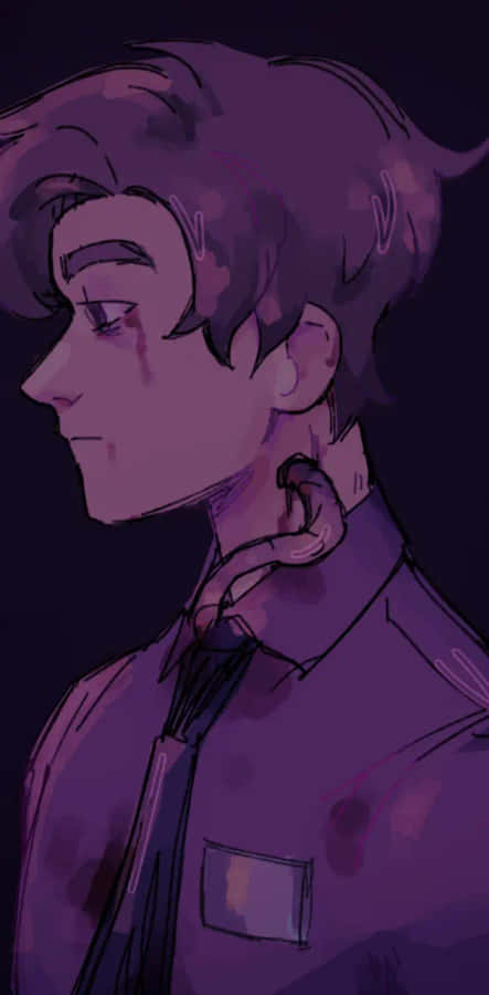 Purple Toned Profile Artworkof Michael Afton Wallpaper