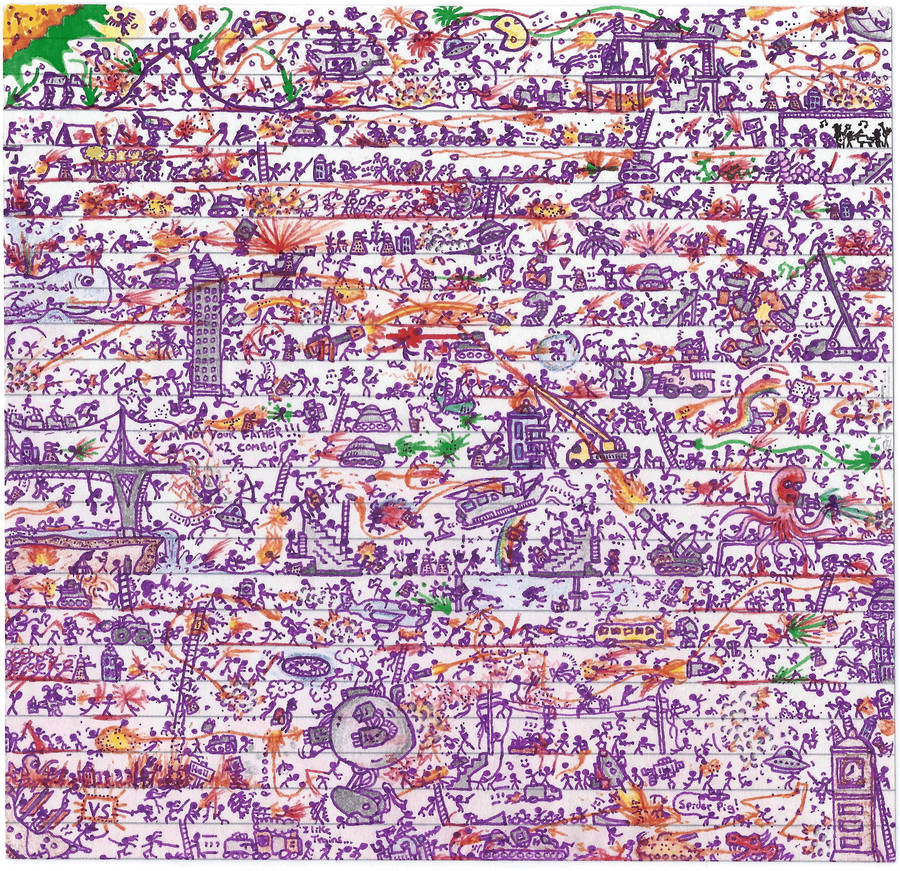 Purple White Batik Wallpaper