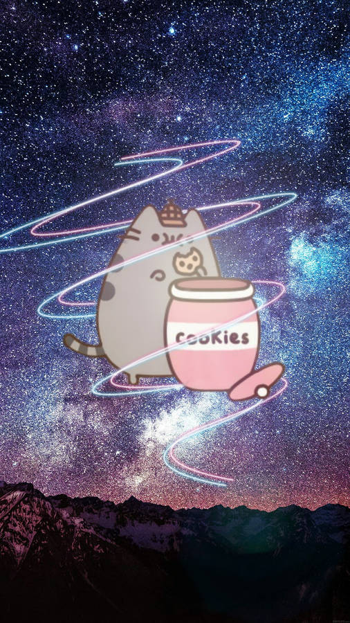 Pusheen In The Galaxy Picsart Wallpaper