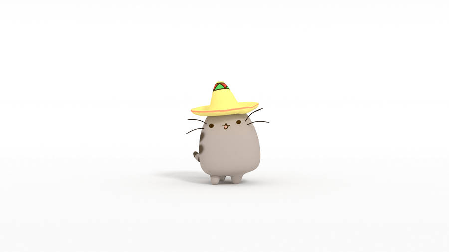 Pusheen Looks Party Ready In A Mexican Hat! Wallpaper
