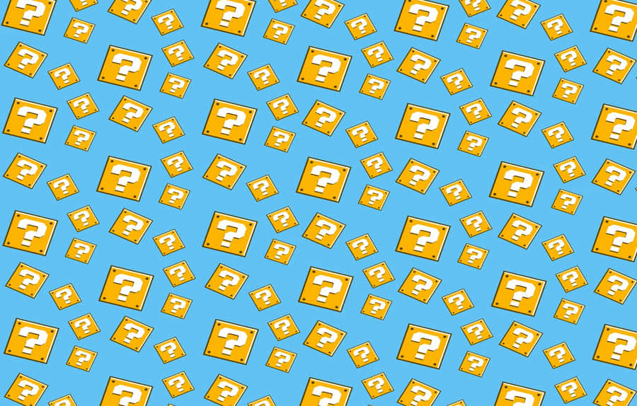 Question Mark Super Mario Themed Digital Art Wallpaper