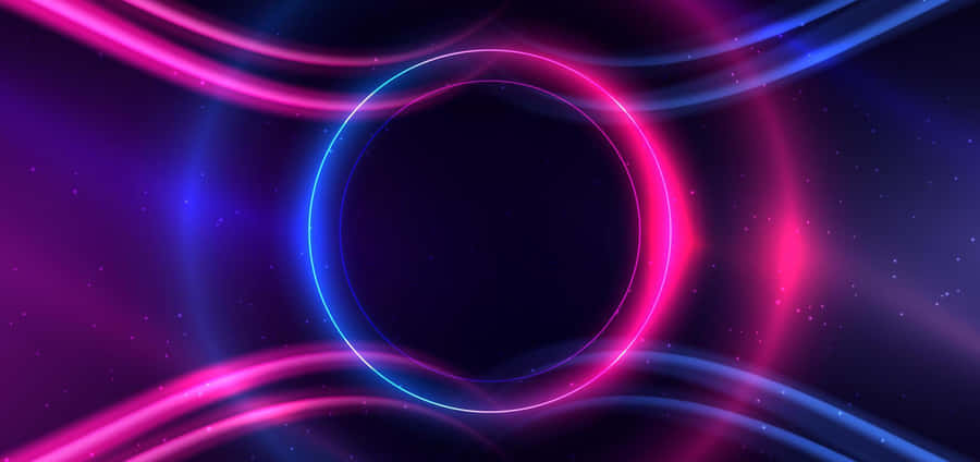 Radiant Blue And Pink Neon Glow Wallpaper