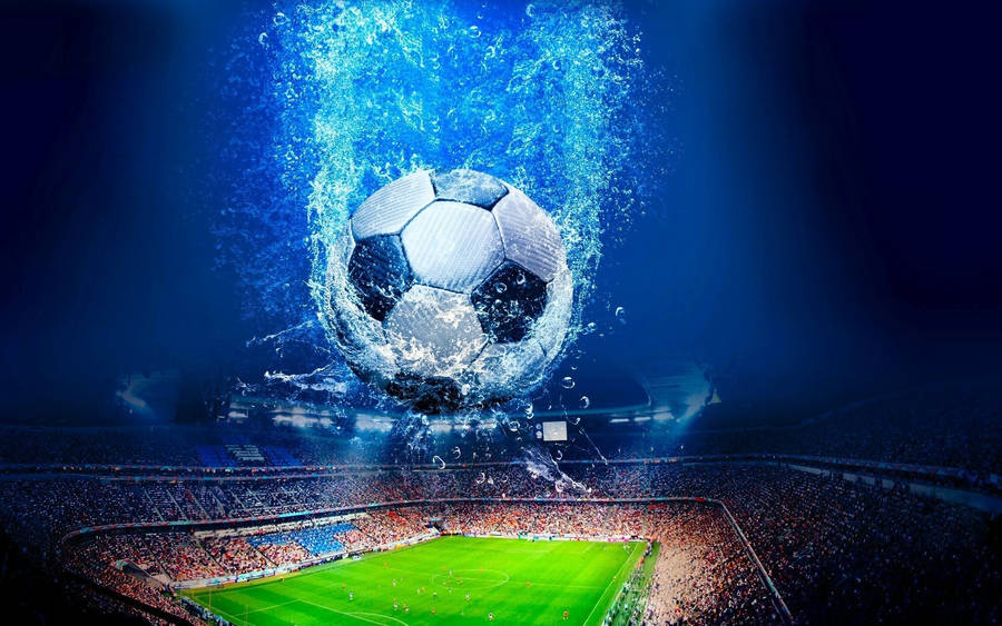 Raging Blue Fire Football Hd Wallpaper